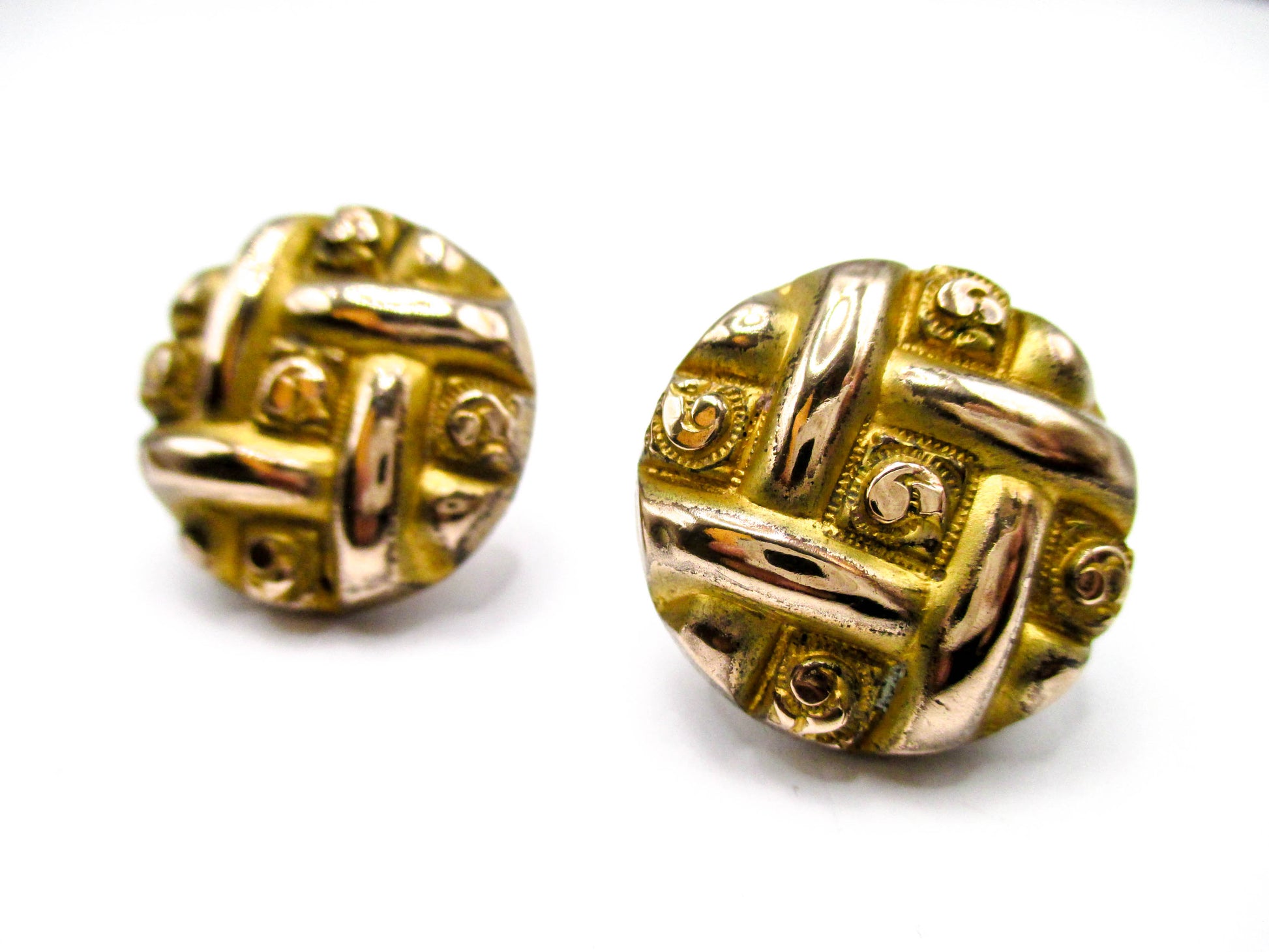 1800s Victorian Cuff Buttons - 1880s Wingback Style Cufflinks