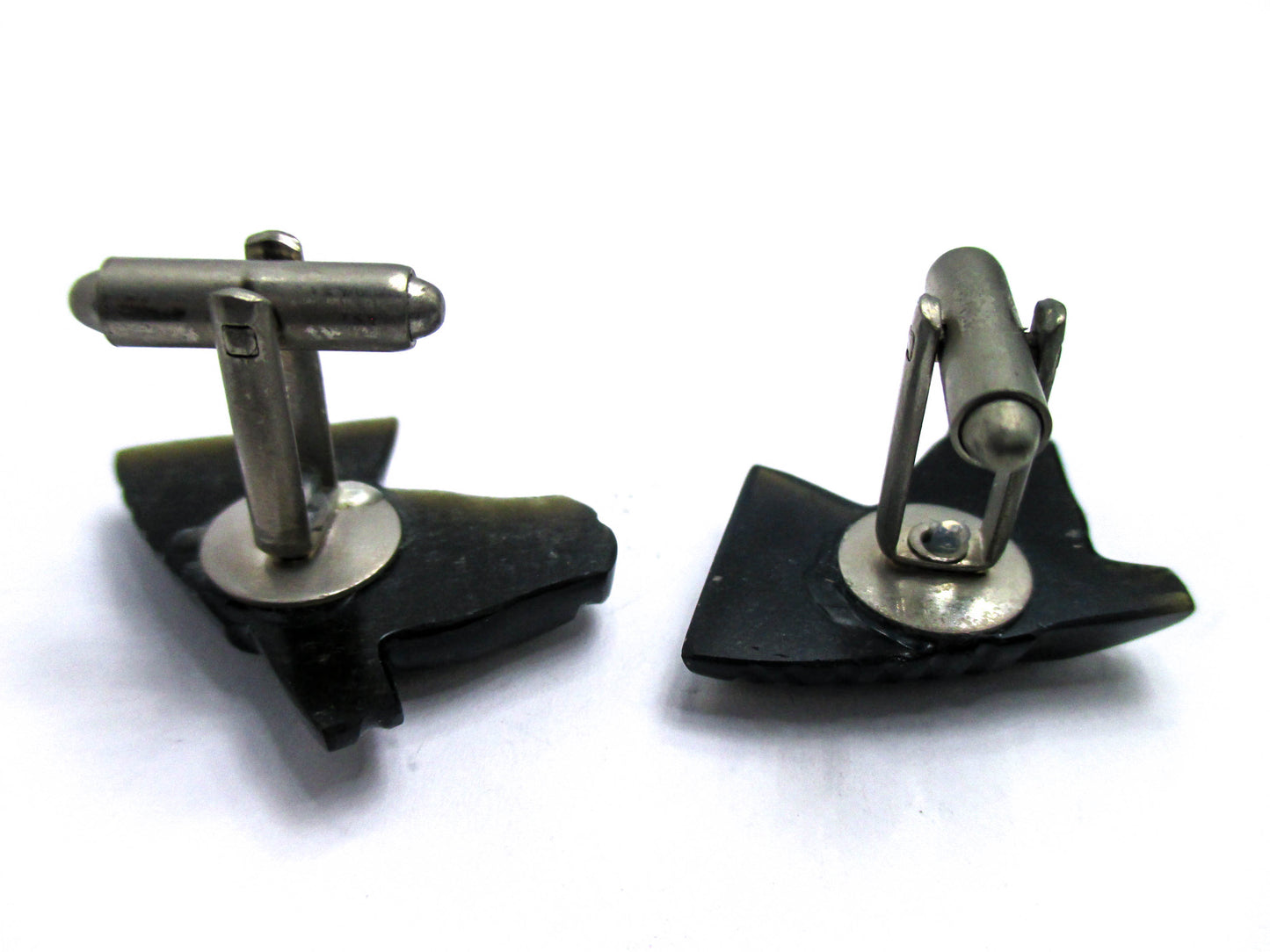 Carved Obsidian Horse Cufflinks