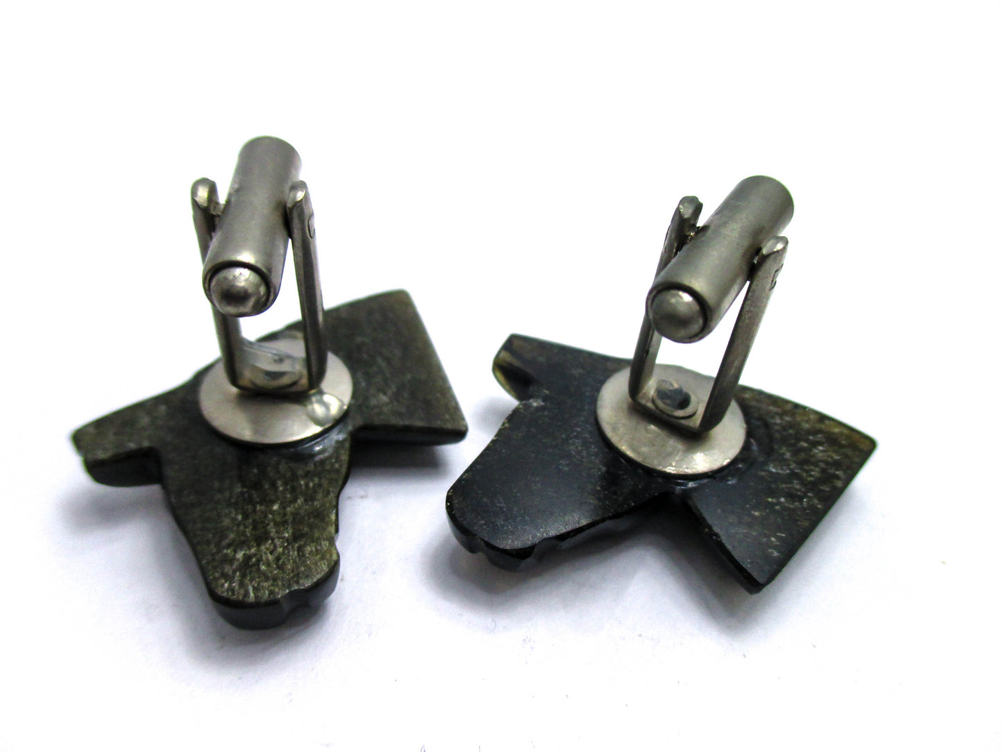 Carved Obsidian Horse Cufflinks