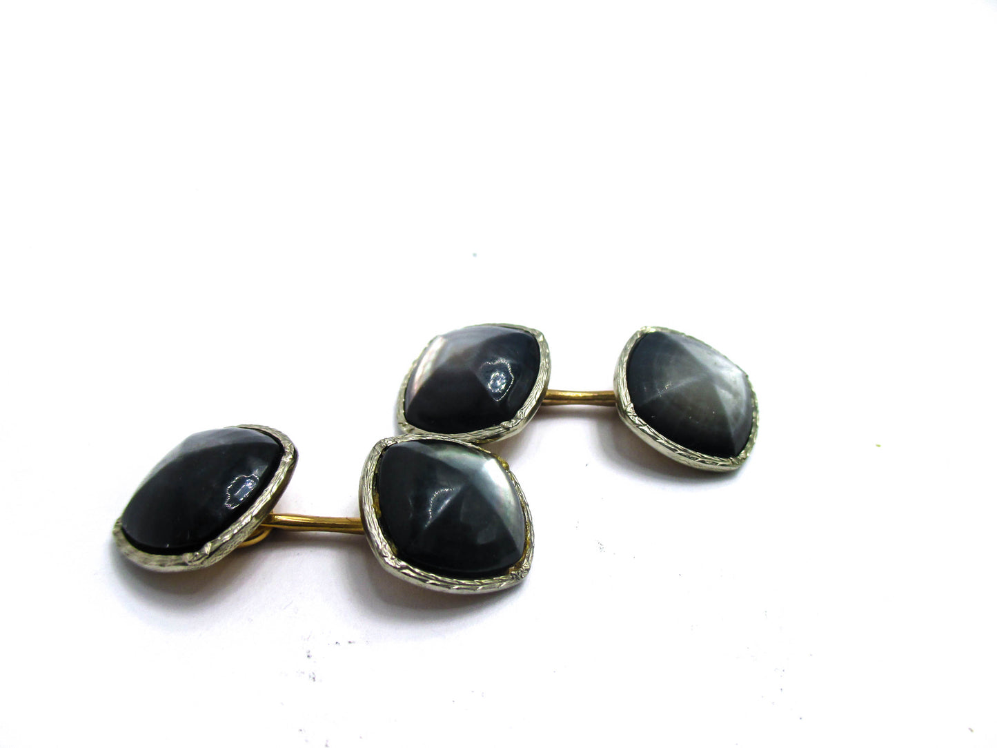 Faceted Abalone Shell Cufflinks by Krementz Jewelry