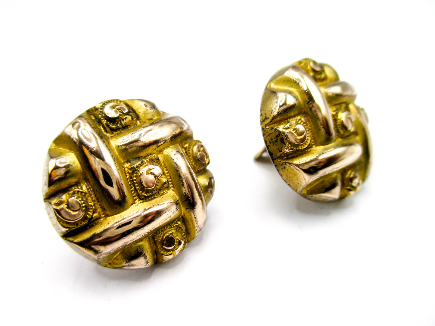 1800s Victorian Cuff Buttons - 1880s Wingback Style Cufflinks