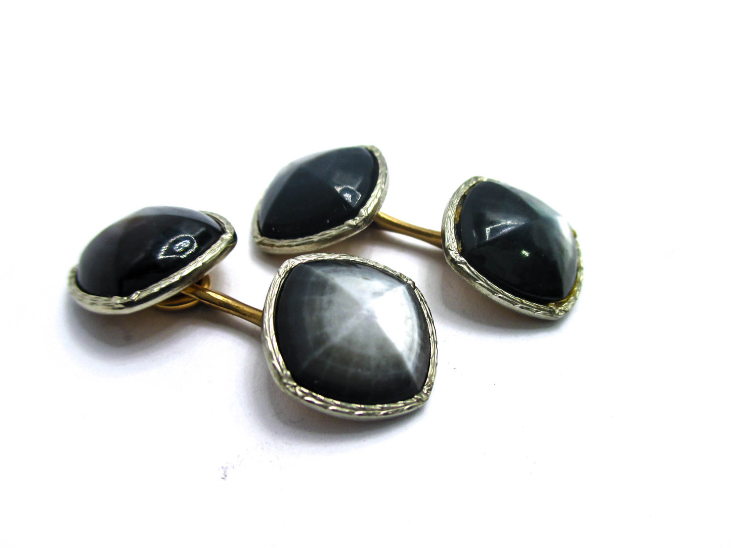 Faceted Abalone Shell Cufflinks by Krementz Jewelry