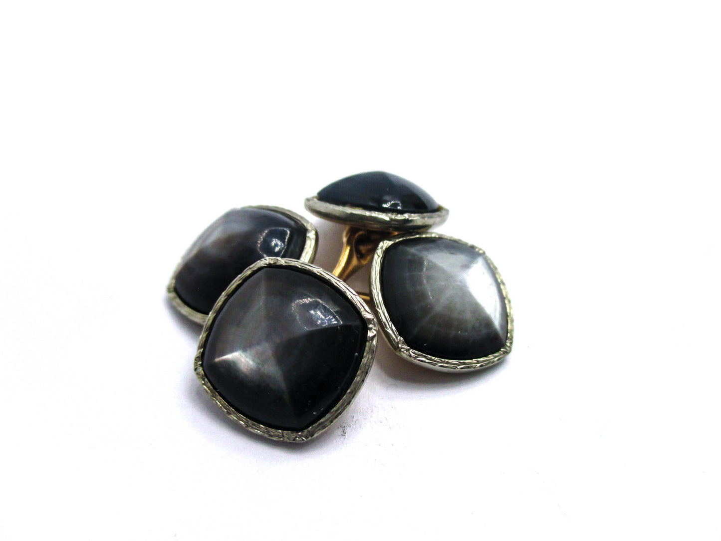 Faceted Abalone Shell Cufflinks by Krementz Jewelry