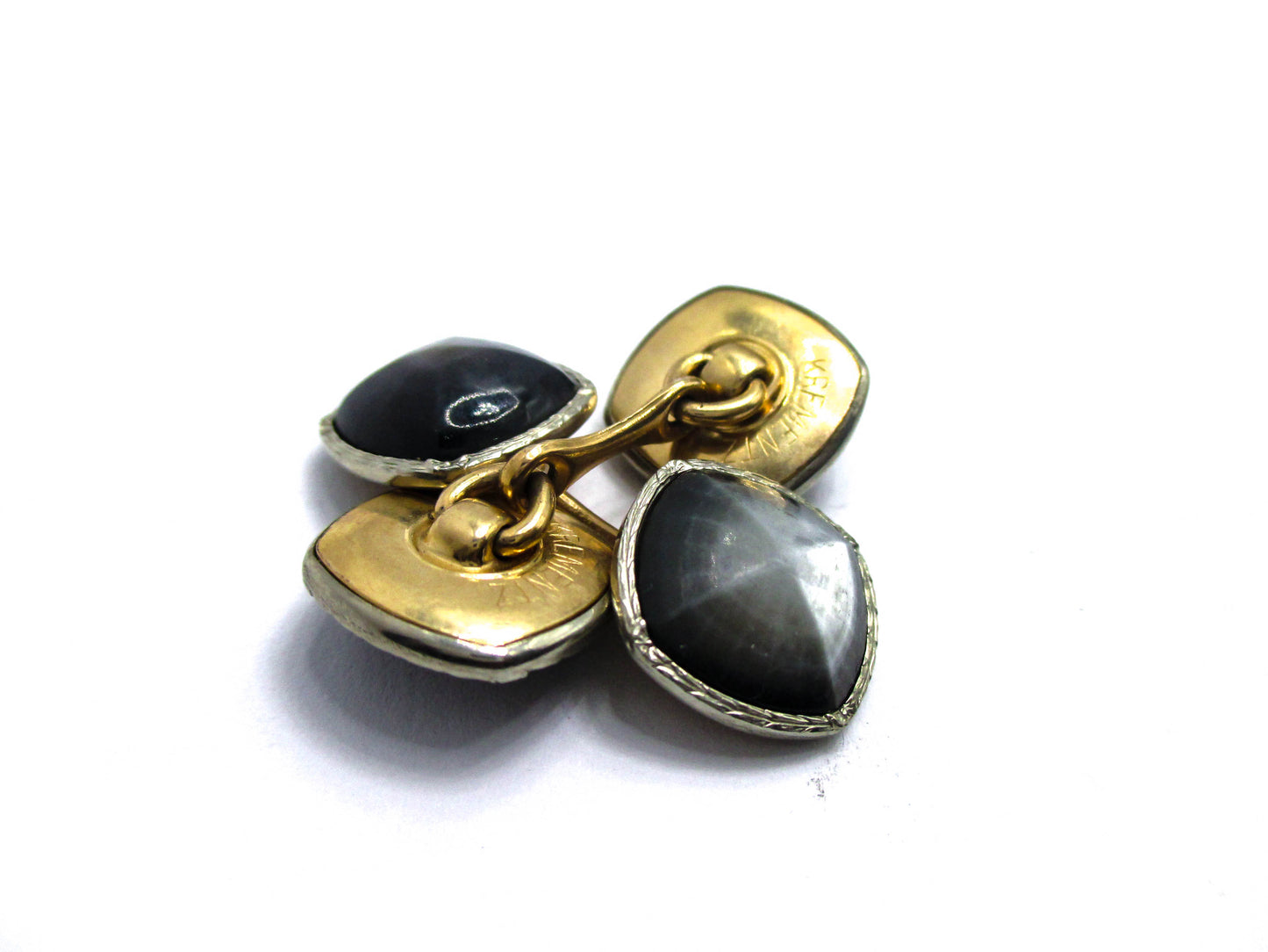 Faceted Abalone Shell Cufflinks by Krementz Jewelry