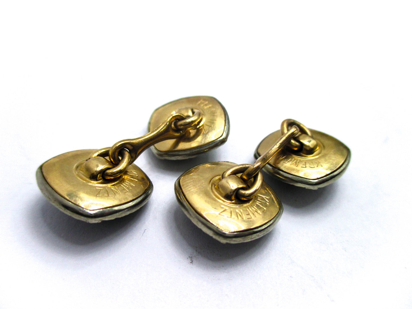 Faceted Abalone Shell Cufflinks by Krementz Jewelry
