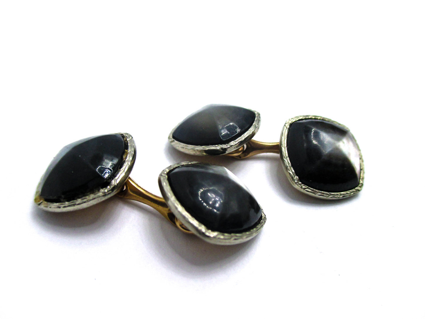 Faceted Abalone Shell Cufflinks by Krementz Jewelry