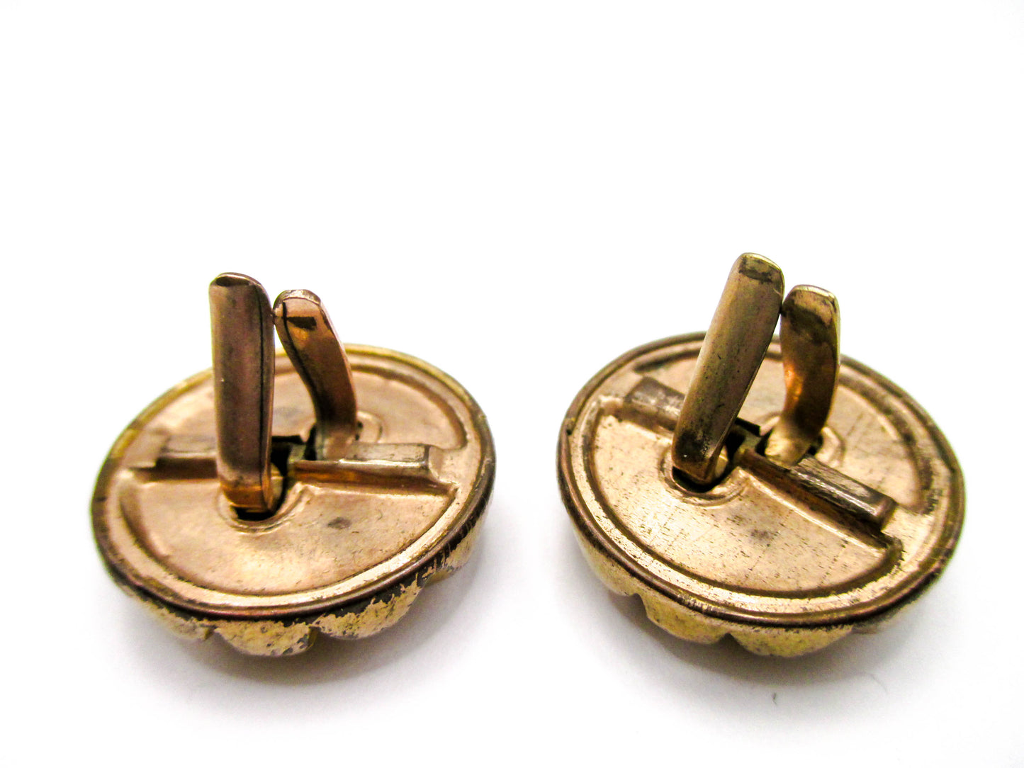 1800s Victorian Cuff Buttons - 1880s Wingback Style Cufflinks