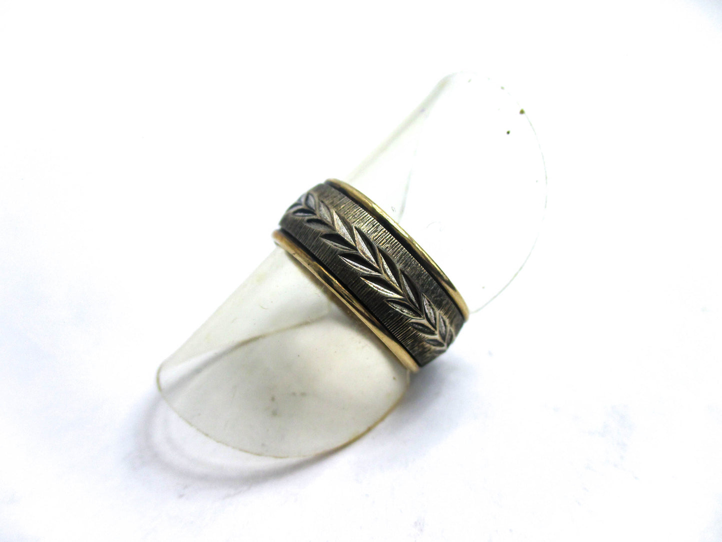 10K Gold Filled Sterling Silver Wedding Band Ring - Size 6 3/4