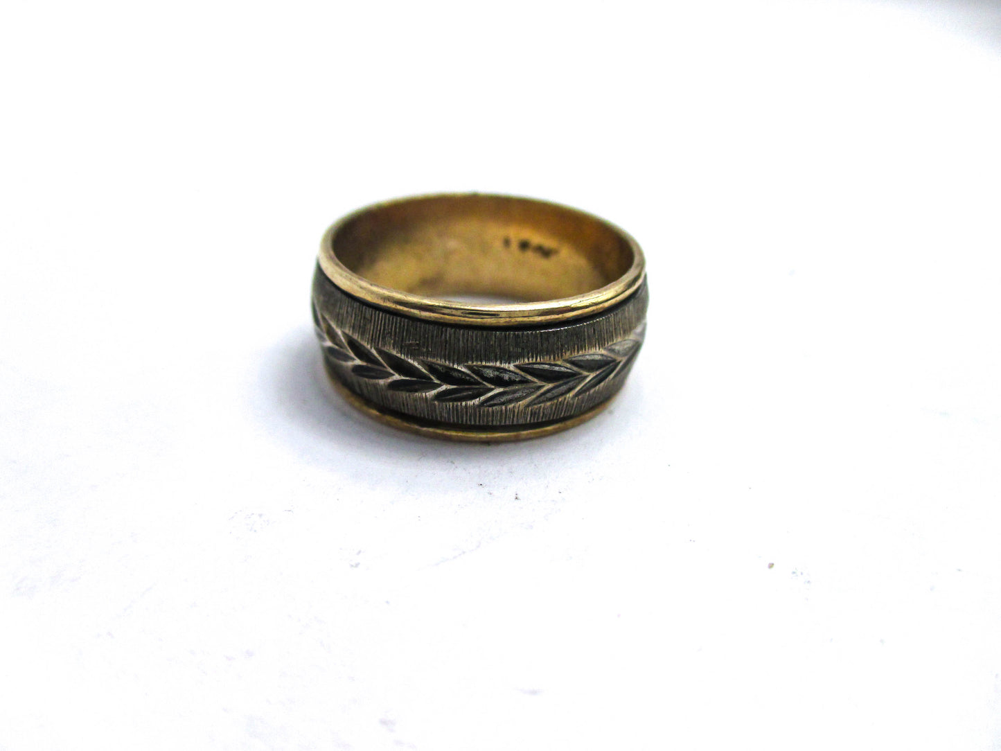 10K Gold Filled Sterling Silver Wedding Band Ring - Size 6 3/4