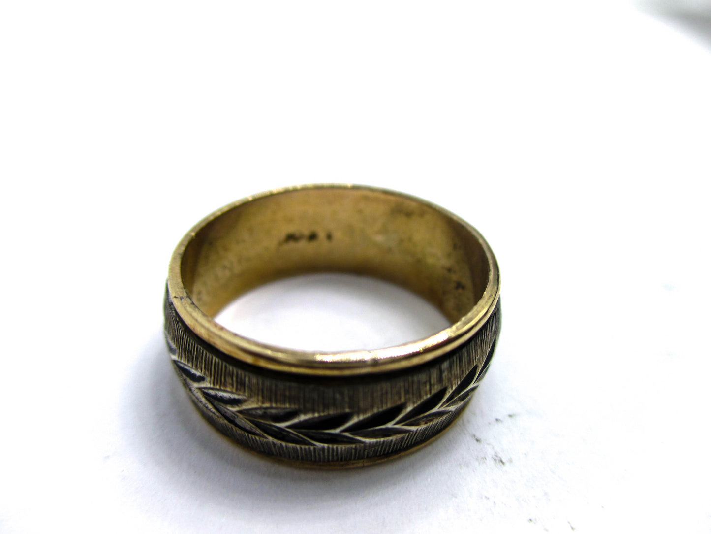 10K Gold Filled Sterling Silver Wedding Band Ring - Size 6 3/4