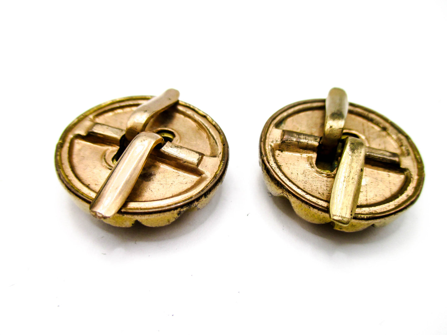 1800s Victorian Cuff Buttons - 1880s Wingback Style Cufflinks