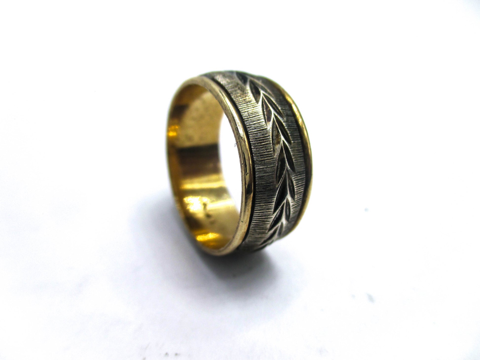 10K Gold Filled Sterling Silver Wedding Band Ring - Size 6 3/4