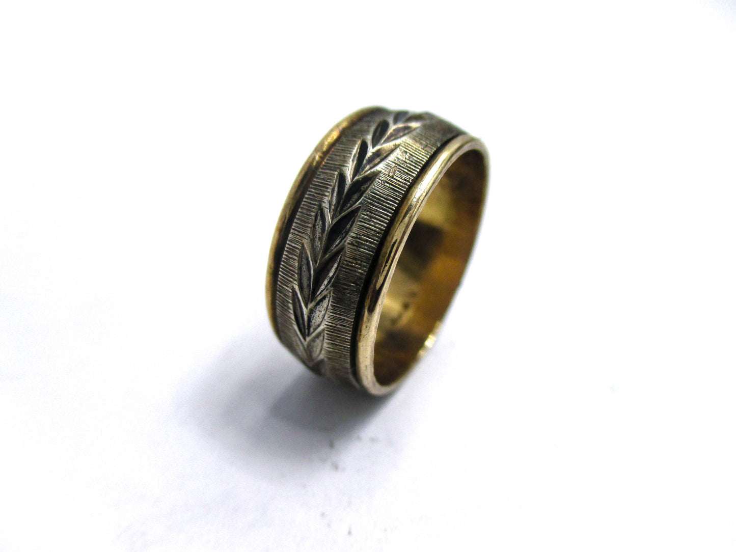 10K Gold Filled Sterling Silver Wedding Band Ring - Size 6 3/4