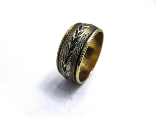 10K Gold Filled Sterling Silver Wedding Band Ring - Size 6 3/4