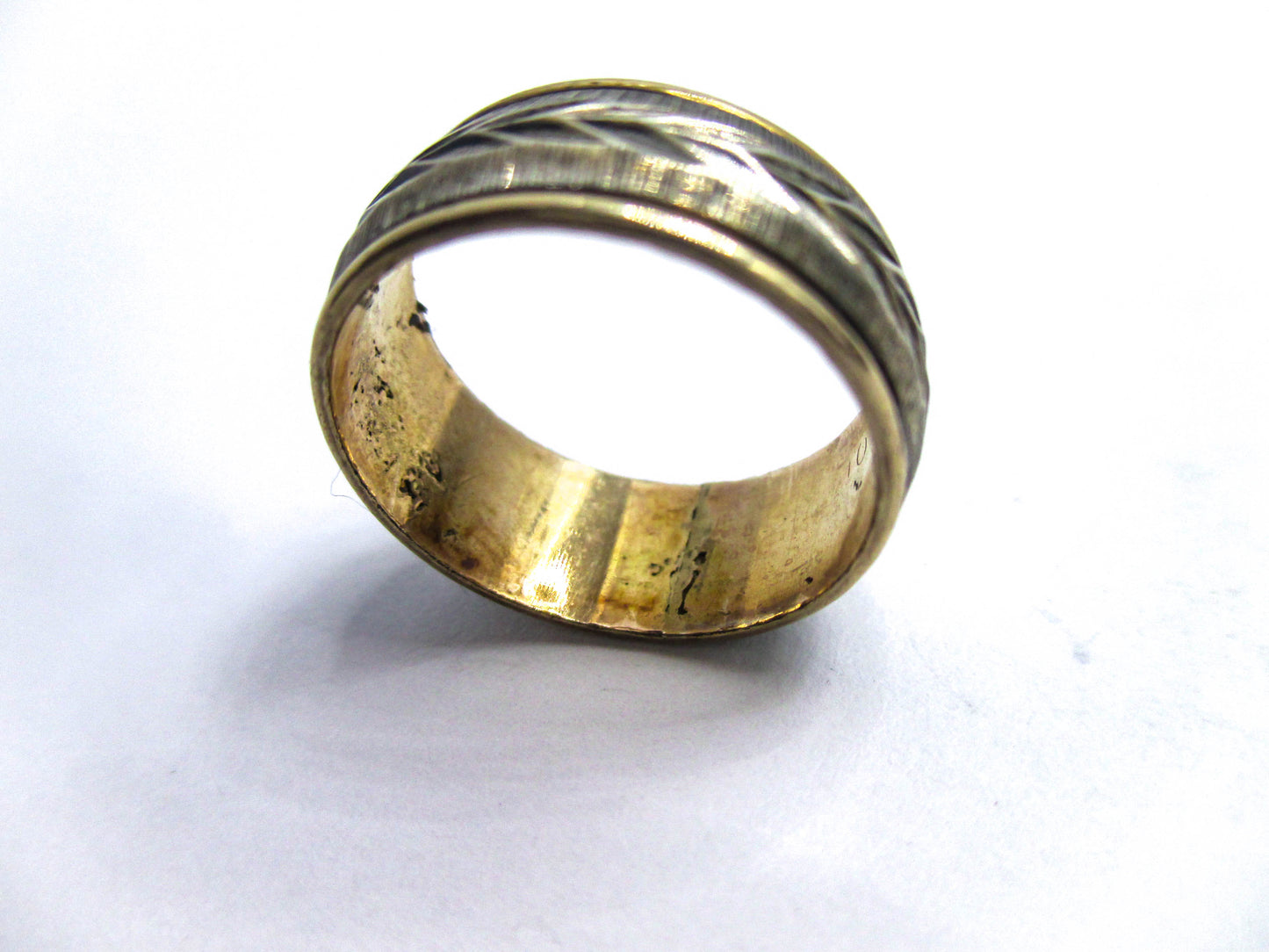 10K Gold Filled Sterling Silver Wedding Band Ring - Size 6 3/4