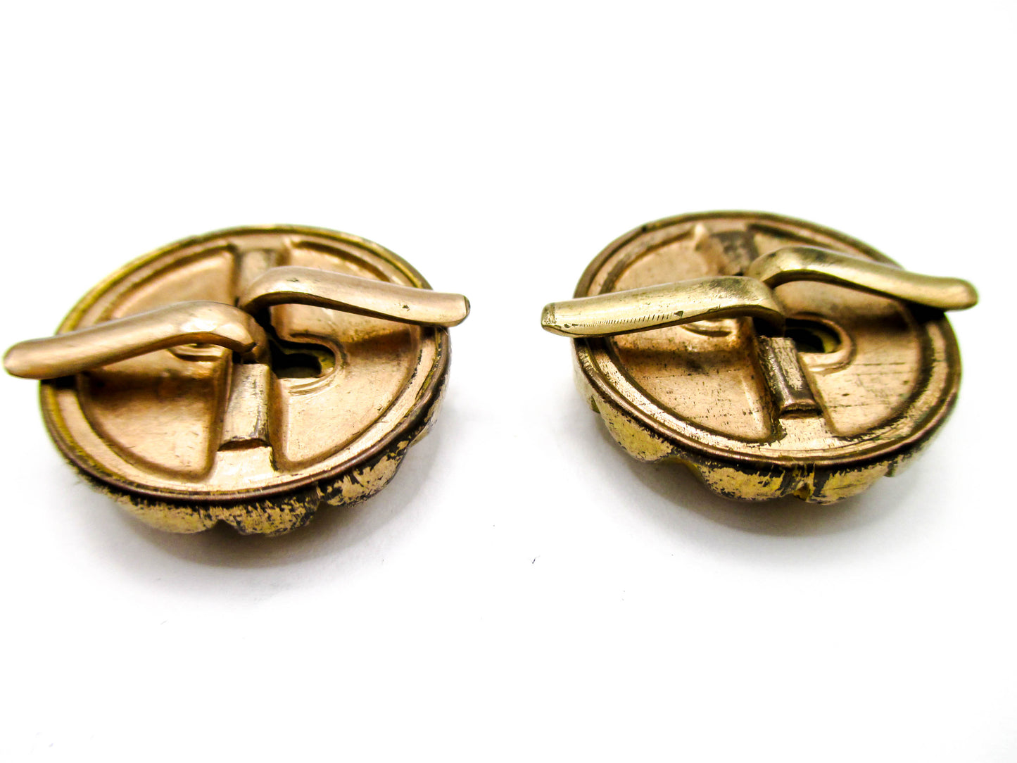 1800s Victorian Cuff Buttons - 1880s Wingback Style Cufflinks