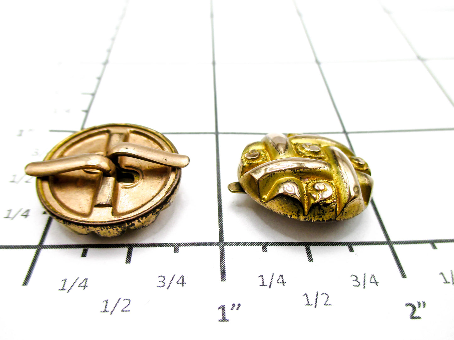 1800s Victorian Cuff Buttons - 1880s Wingback Style Cufflinks