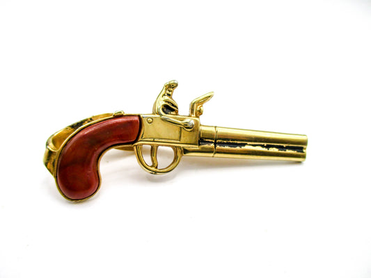 Pistol Tie Clip - Flintlock Derringer Fashion Jewelry