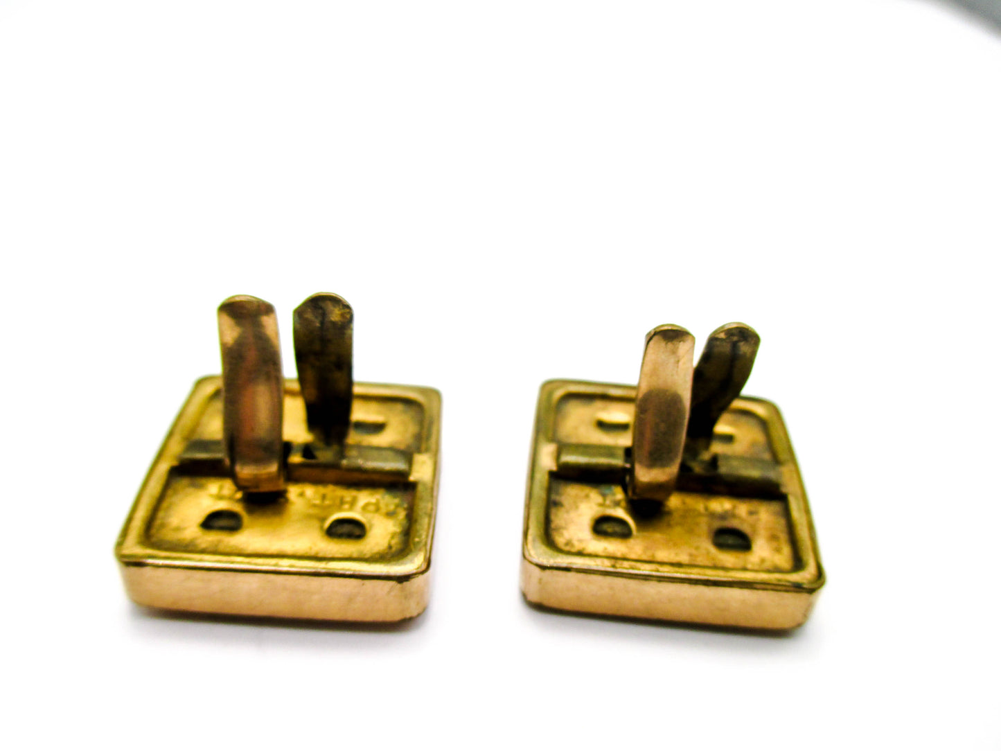 1800s Gemstone Cuff Buttons - 1880s Wingback Style Cufflinks