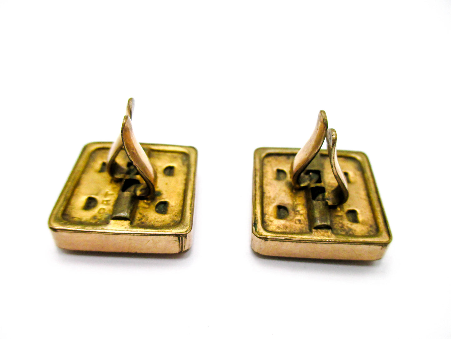 1800s Gemstone Cuff Buttons - 1880s Wingback Style Cufflinks