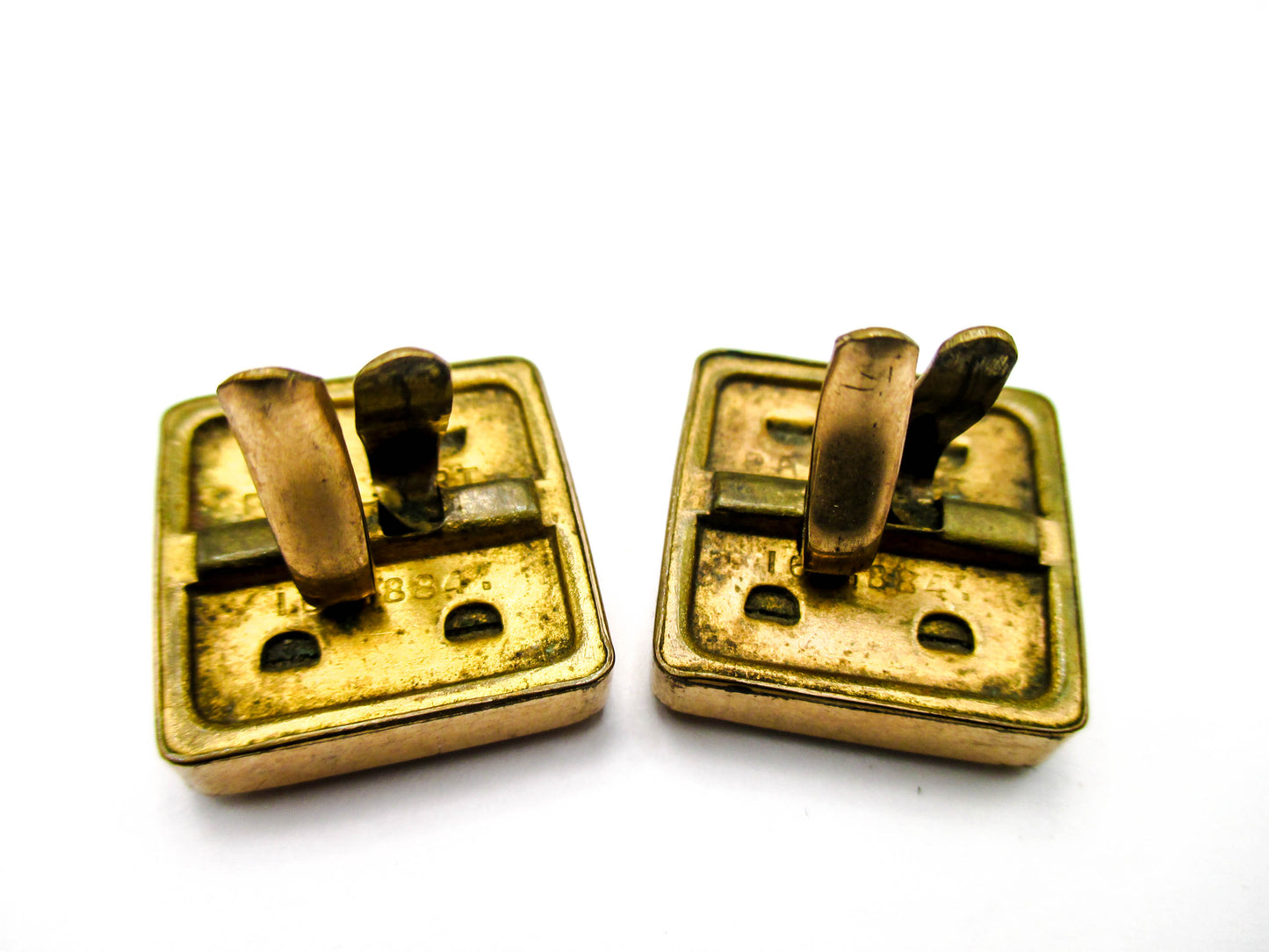 1800s Gemstone Cuff Buttons - 1880s Wingback Style Cufflinks