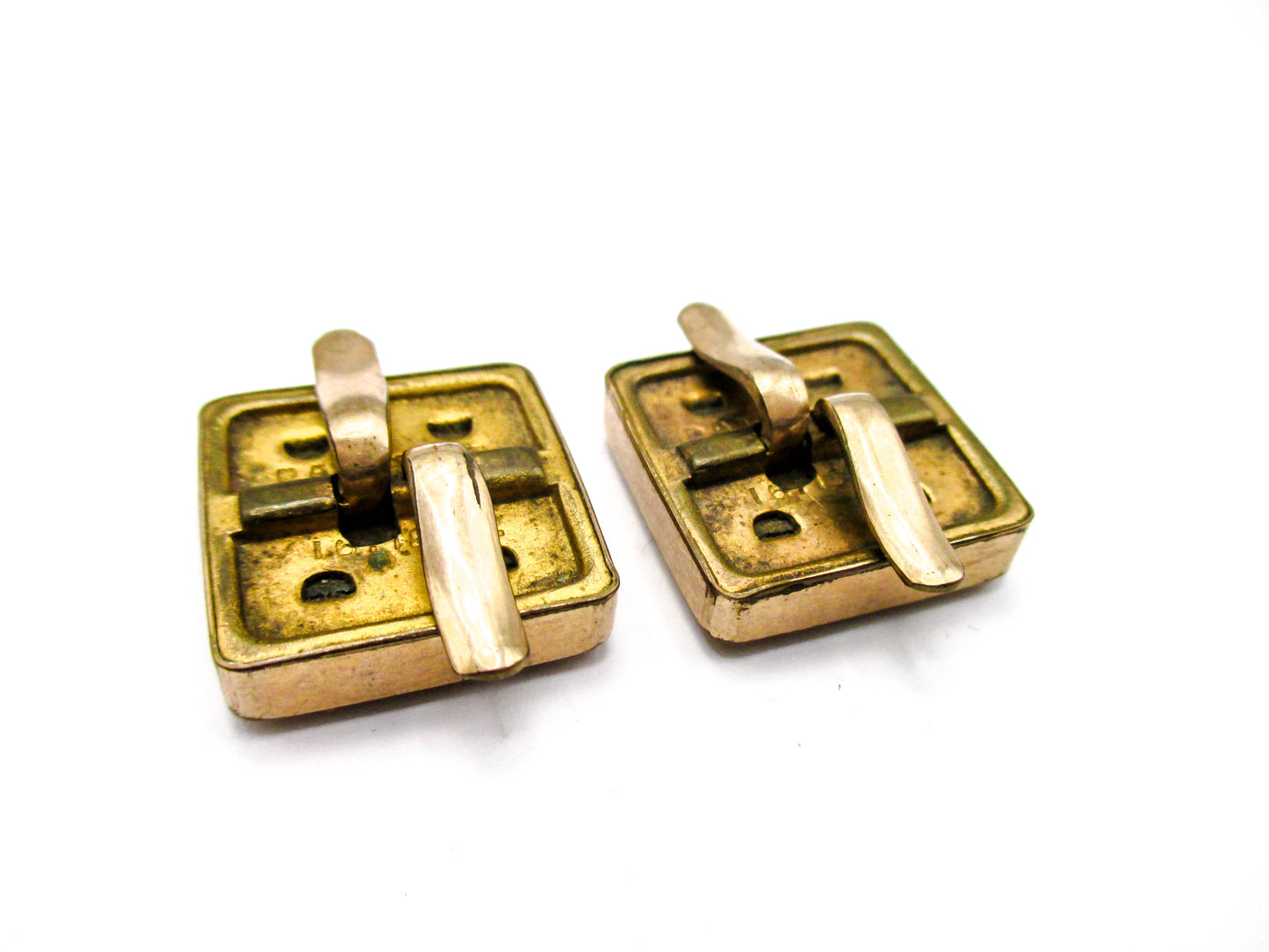1800s Gemstone Cuff Buttons - 1880s Wingback Style Cufflinks