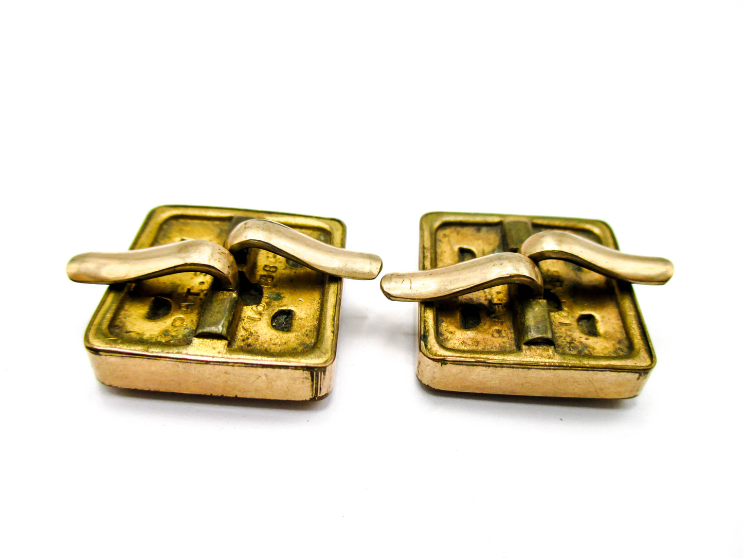 1800s Gemstone Cuff Buttons - 1880s Wingback Style Cufflinks