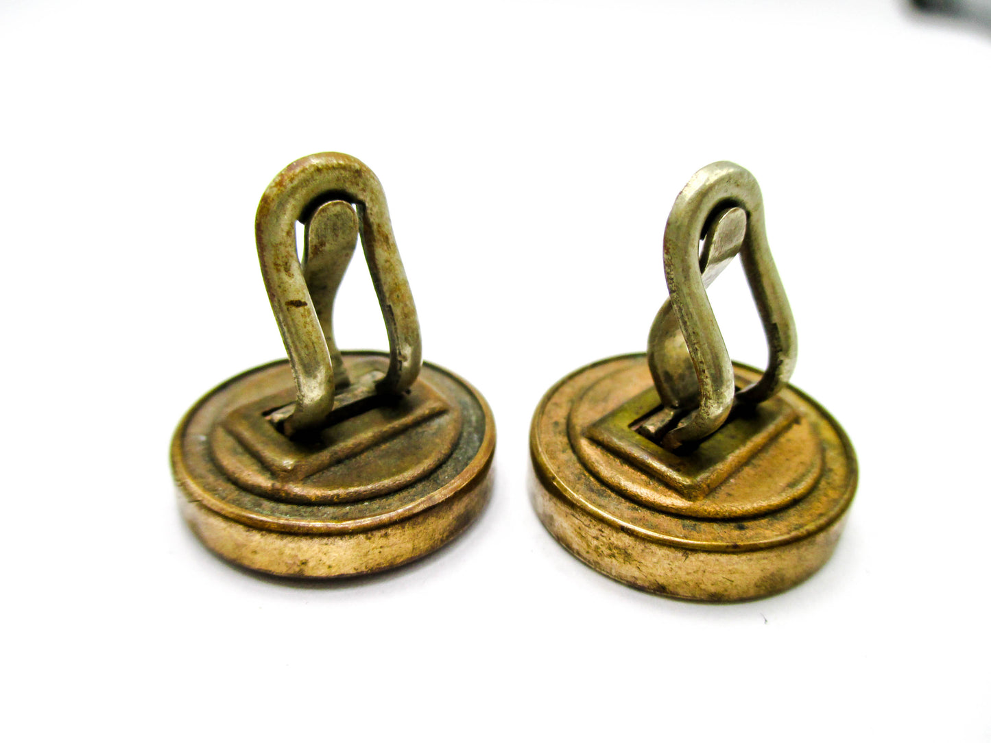 1800s Goldstone Cuff Buttons - 1880s Wingback Style Cufflinks