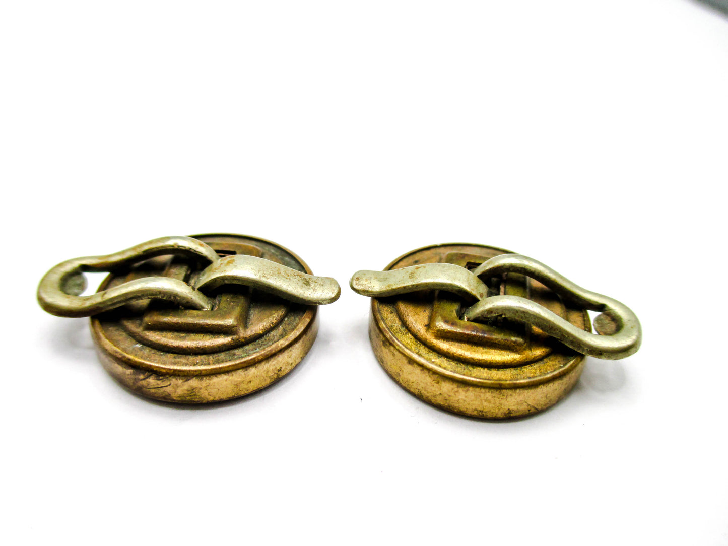 1800s Goldstone Cuff Buttons - 1880s Wingback Style Cufflinks