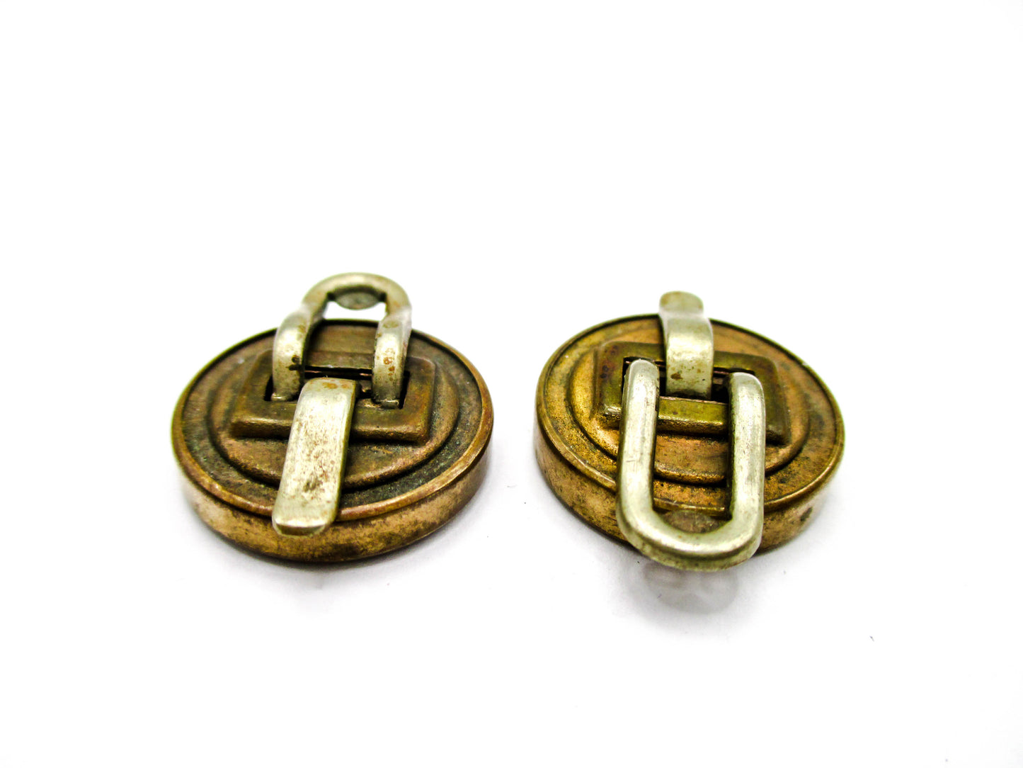 1800s Goldstone Cuff Buttons - 1880s Wingback Style Cufflinks