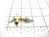 Handmade Sterling Flying Dove Brooch - Vintage Vermeil