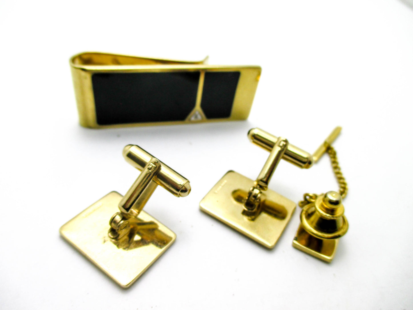 Diamond Gentleman's Set - Cufflinks, Lapel Pin, Money Clip