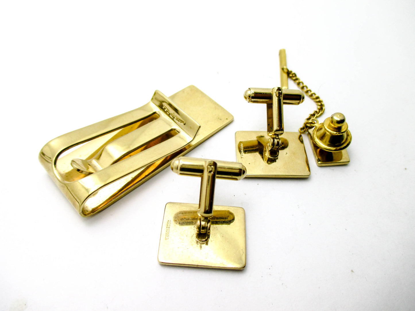 Diamond Gentleman's Set - Cufflinks, Lapel Pin, Money Clip