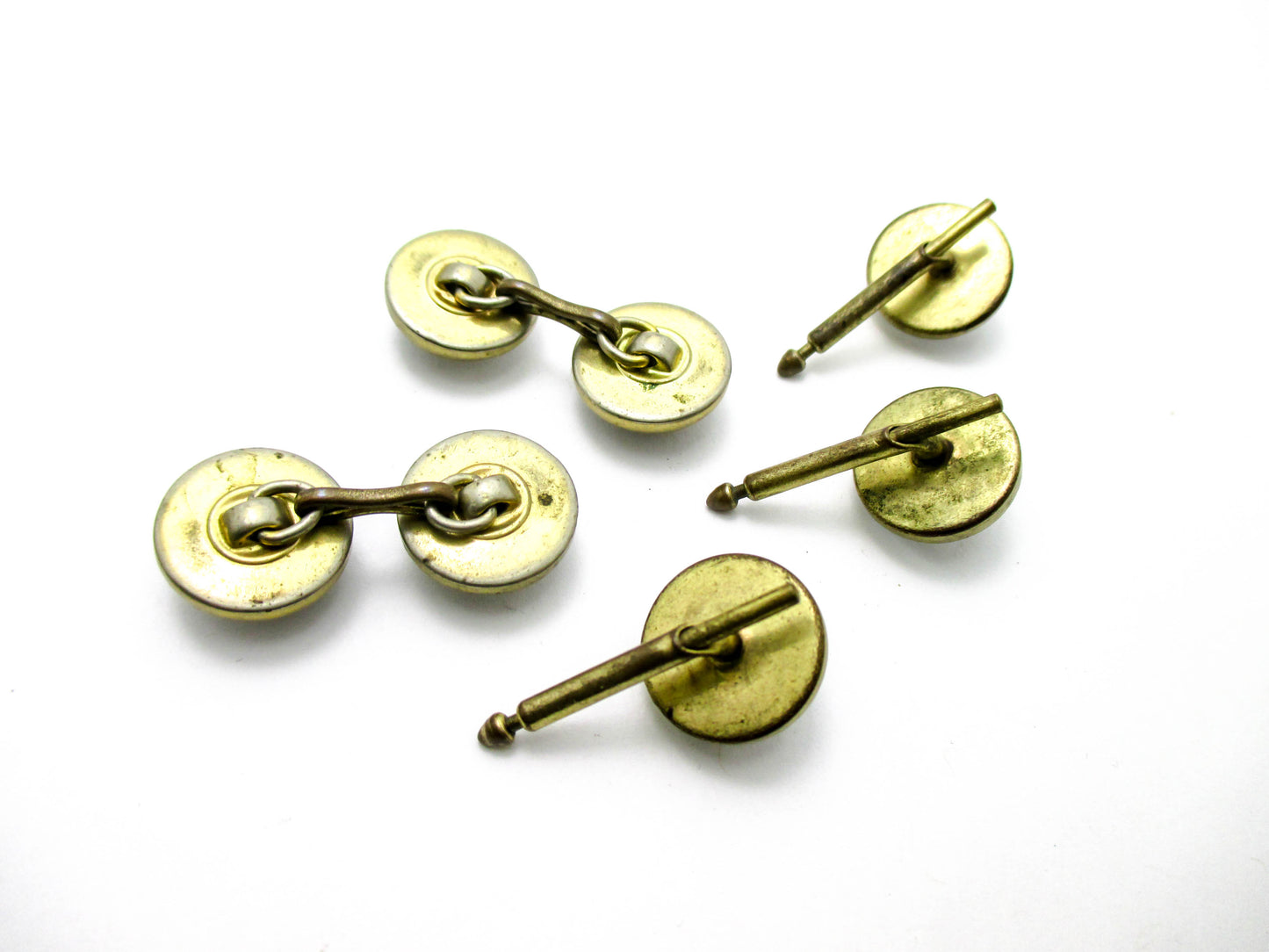 1930s Equestrian Jewelry - Reverse Painted Horse Cufflinks and Studs
