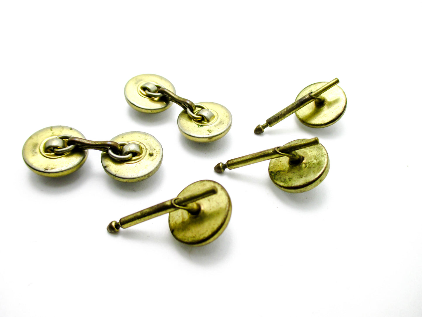 1930s Equestrian Jewelry - Reverse Painted Horse Cufflinks and Studs