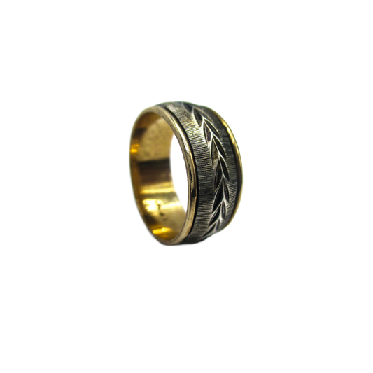 10K Gold Filled Sterling Silver Wedding Band Ring - Size 6 3/4